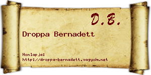 Droppa Bernadett névjegykártya