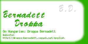 bernadett droppa business card
